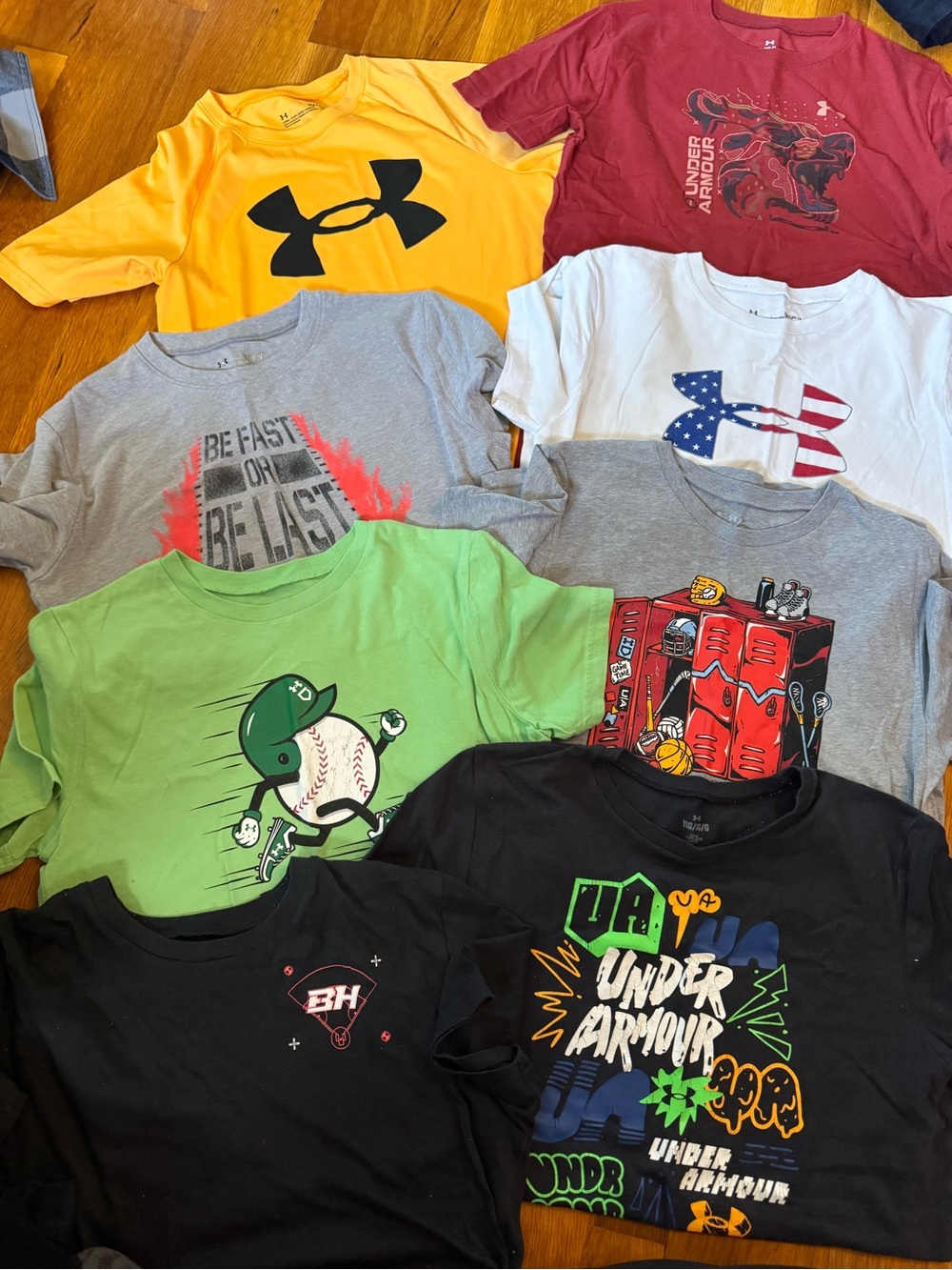 8 UA YL tees